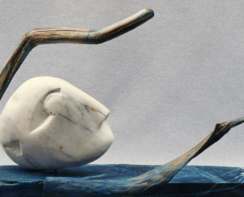 Rota Blanck_Der Schwimmer_1990_Cararamarmor Holz_52x100x24cm