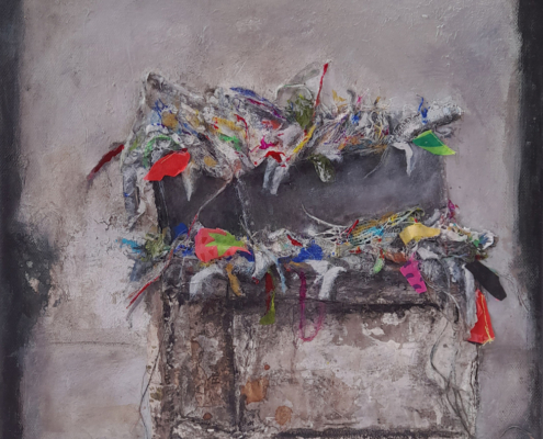 Sevda-Koch_wir-sind-noch-gut_2021_Mixedmedia-Acryl-Papier-Textilstücke_30x30cm